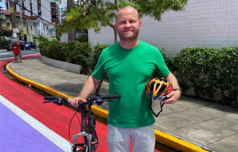 Fabiano Ferraz convida recifenses a utilizarem a bike como transporte em homenagem ao Maio Amarelo