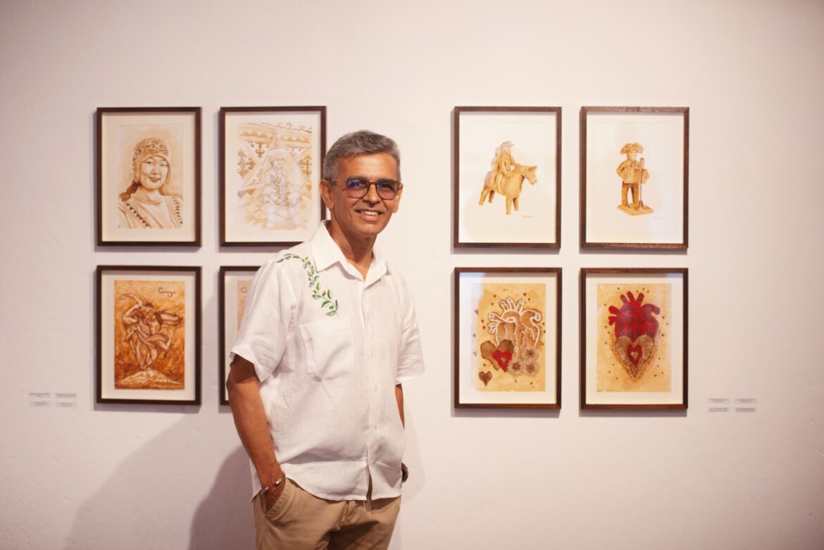 Recife sedia mostra internacional de pinturas com café e reúne artistas de 17 países